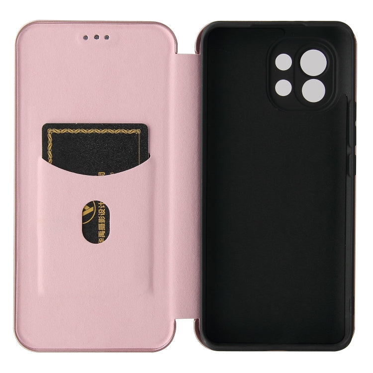 For Xiaomi Mi 11 Carbon Fiber Texture Horizontal Flip TPU + PC + PU Leather Case with Card Slot