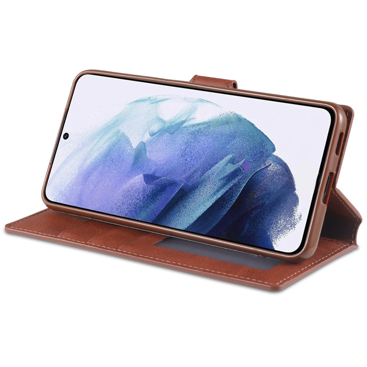 For Samsung Galaxy S21 5G AZNS Calf Texture Horizontal Flip Leather Case with Holder & Card Slots & Wallet & Photo Frame