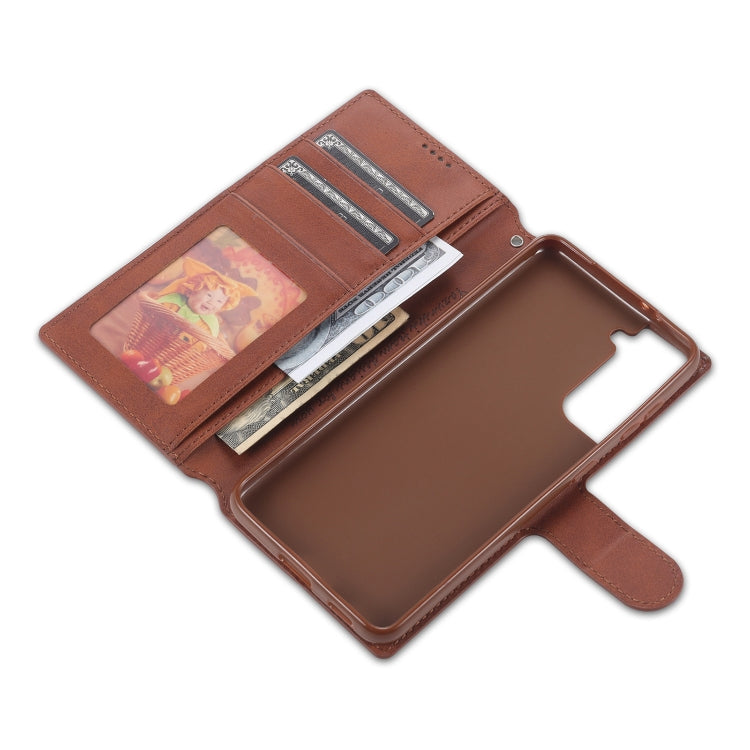 For Samsung Galaxy S21 5G AZNS Calf Texture Horizontal Flip Leather Case with Holder & Card Slots & Wallet & Photo Frame