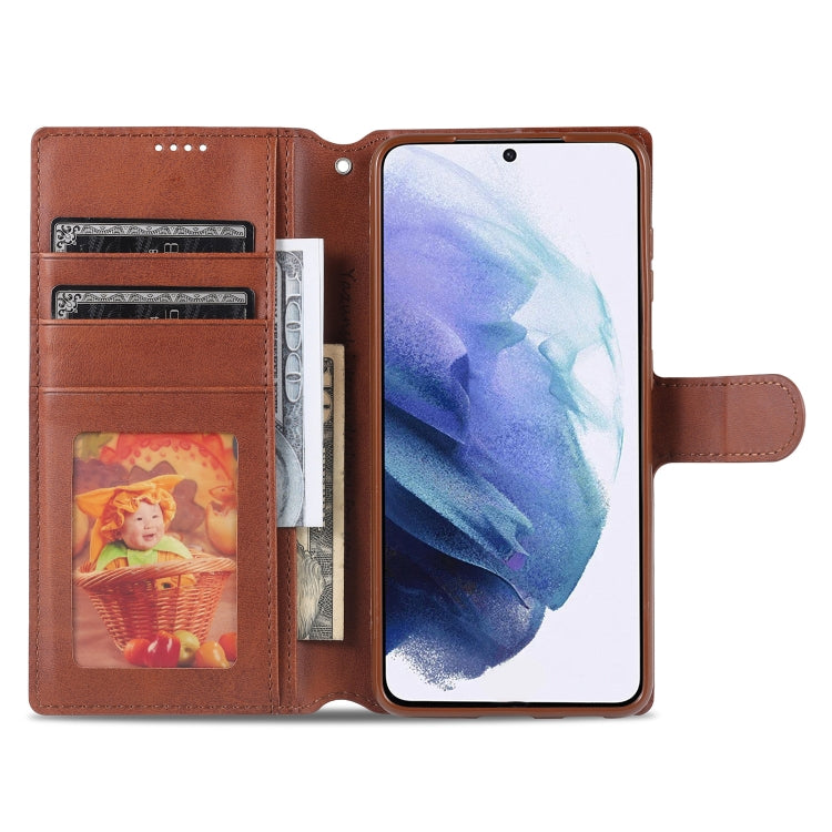 For Samsung Galaxy S21 5G AZNS Calf Texture Horizontal Flip Leather Case with Holder & Card Slots & Wallet & Photo Frame