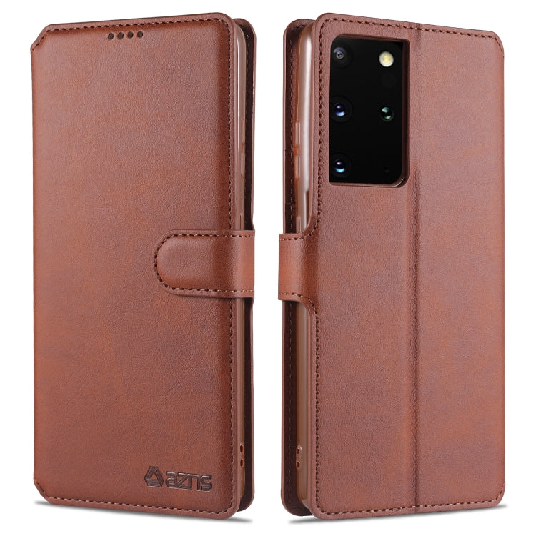For Samsung Galaxy S21 Ultra 5G AZNS Calf Texture Horizontal Flip Leather Case with Holder & Card Slots & Wallet & Photo Frame