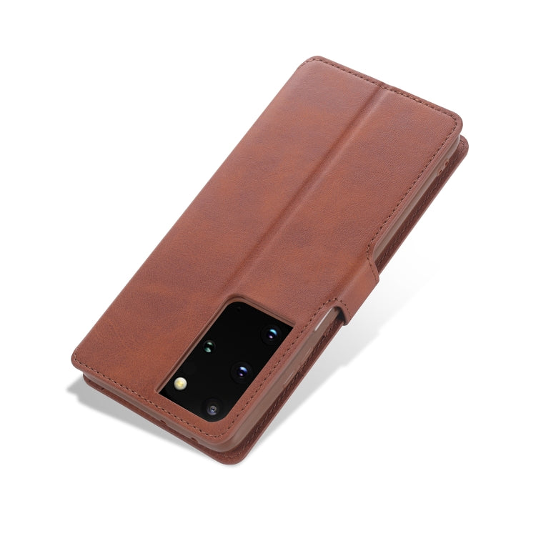 For Samsung Galaxy S21 Ultra 5G AZNS Calf Texture Horizontal Flip Leather Case with Holder & Card Slots & Wallet & Photo Frame