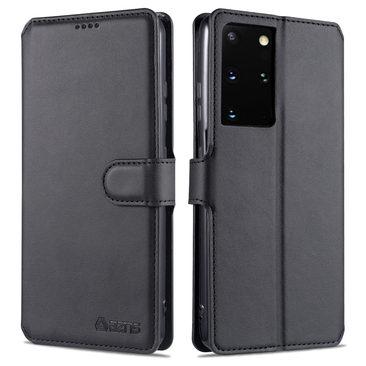 For Samsung Galaxy S21 Ultra 5G AZNS Calf Texture Horizontal Flip Leather Case with Holder & Card Slots & Wallet & Photo Frame