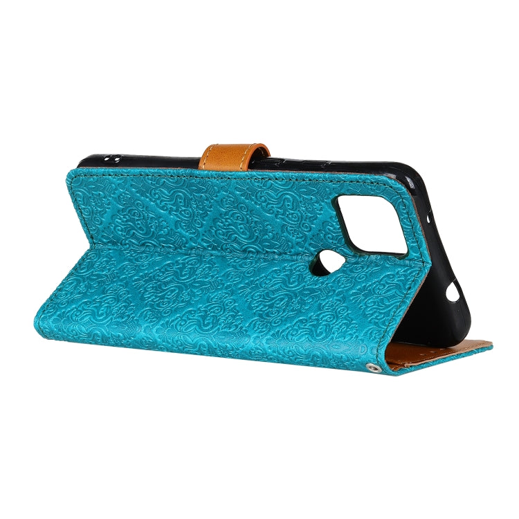 For Google Pixel 5 European Floral Embossed Copper Buckle Horizontal Flip PU Leather Case with Holder & Card Slots & Wallet & Photo Frame