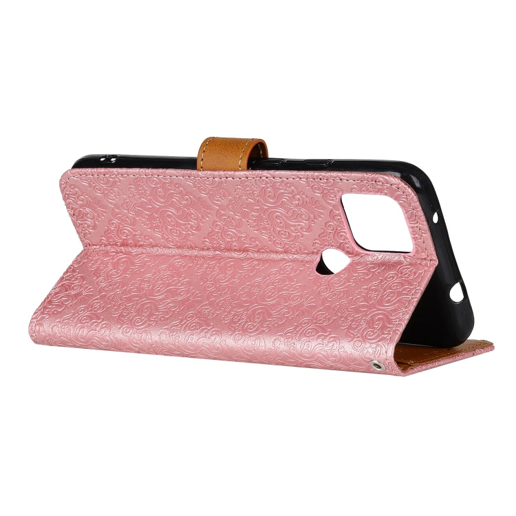 For Xiaomi Redmi 9C European Floral Embossed Copper Buckle Horizontal Flip PU Leather Case with Holder & Card Slots & Wallet & Photo Frame