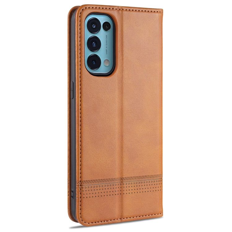 For Oppo Reno5 5G AZNS Magnetic Calf Texture Horizontal Flip Leather Case with Card Slots & Holder & Wallet