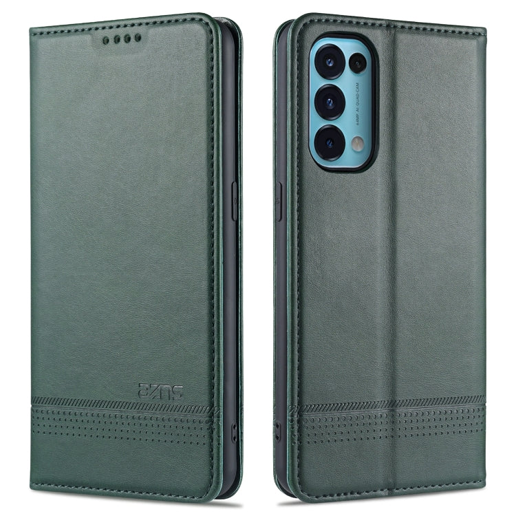 For Oppo Reno5 5G AZNS Magnetic Calf Texture Horizontal Flip Leather Case with Card Slots & Holder & Wallet