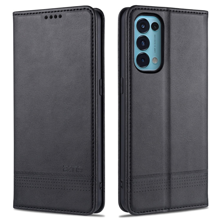 For Oppo Reno5 5G AZNS Magnetic Calf Texture Horizontal Flip Leather Case with Card Slots & Holder & Wallet