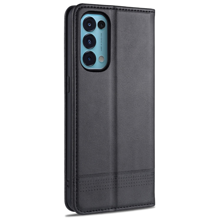 For Oppo Reno5 5G AZNS Magnetic Calf Texture Horizontal Flip Leather Case with Card Slots & Holder & Wallet