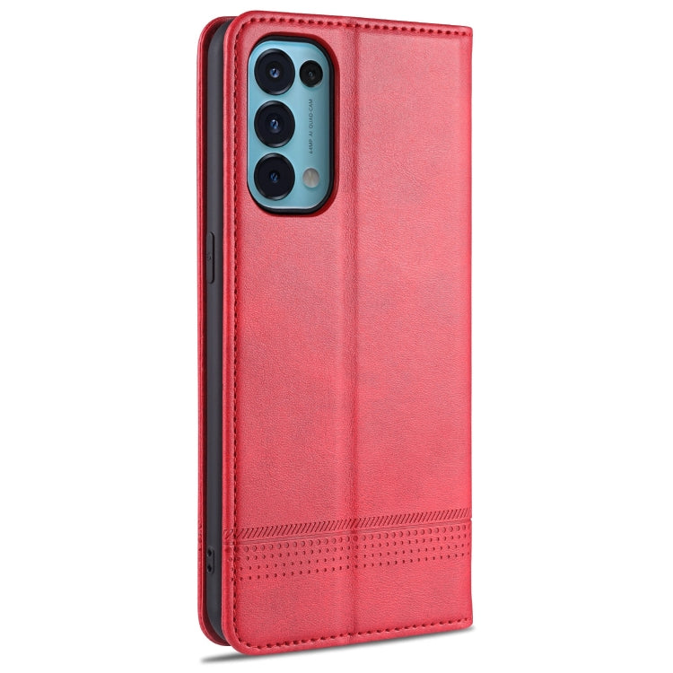 For Oppo Reno5 5G AZNS Magnetic Calf Texture Horizontal Flip Leather Case with Card Slots & Holder & Wallet