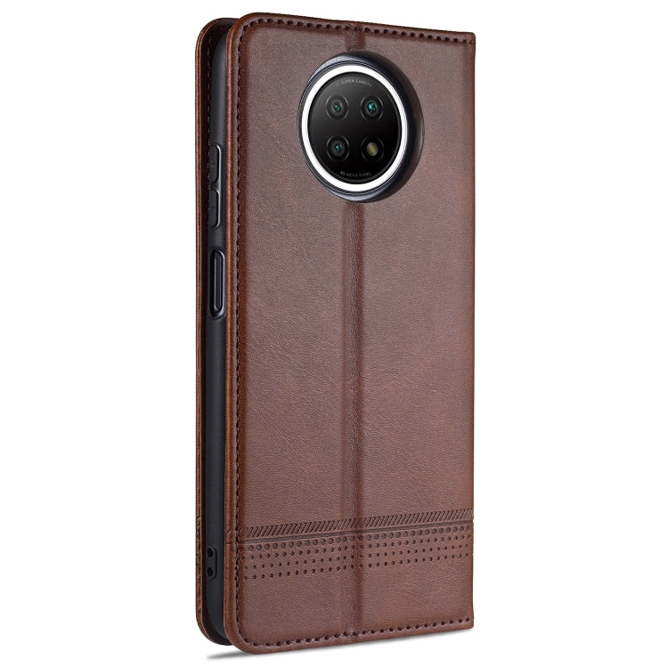 For Xiaomi Redmi Note 9 5G AZNS Magnetic Calf Texture Horizontal Flip Leather Case with Card Slots & Holder & Wallet