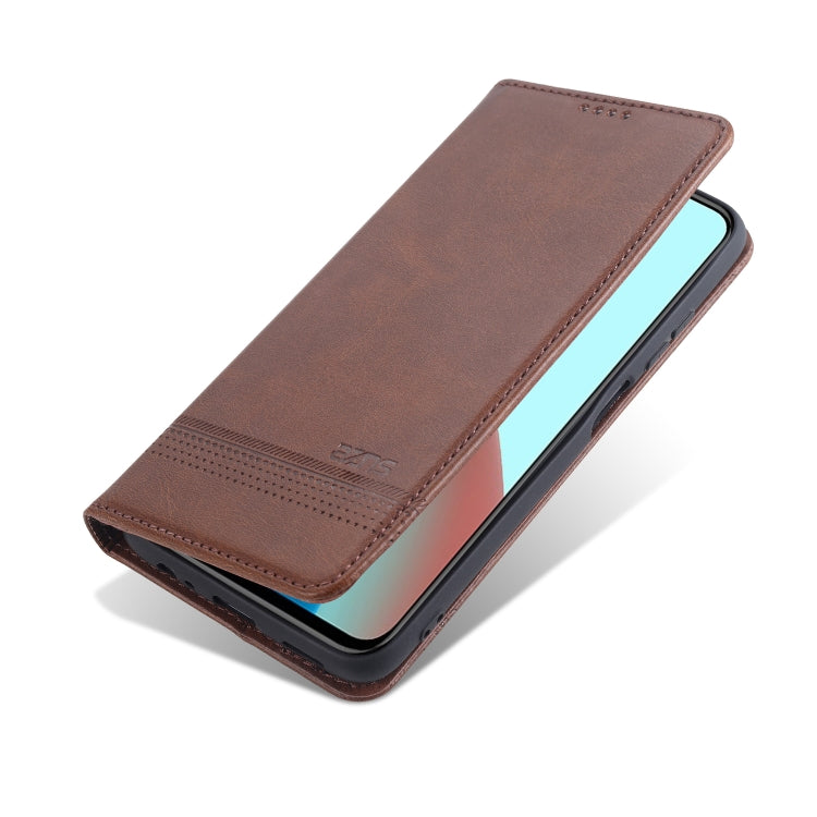 For Xiaomi Redmi Note 9 5G AZNS Magnetic Calf Texture Horizontal Flip Leather Case with Card Slots & Holder & Wallet