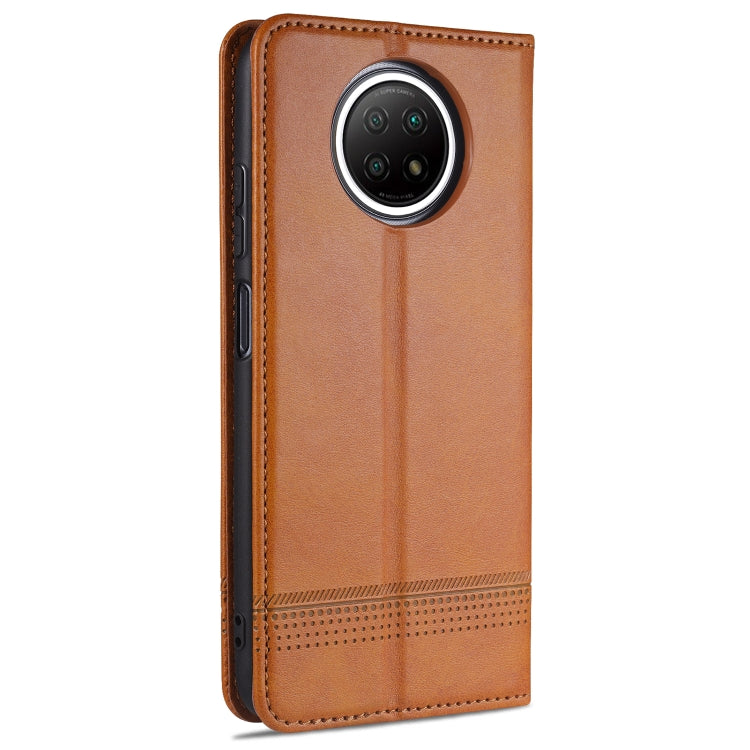 For Xiaomi Redmi Note 9 5G AZNS Magnetic Calf Texture Horizontal Flip Leather Case with Card Slots & Holder & Wallet