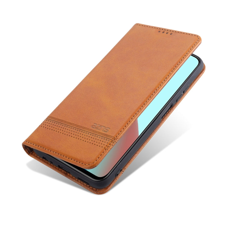 For Xiaomi Redmi Note 9 5G AZNS Magnetic Calf Texture Horizontal Flip Leather Case with Card Slots & Holder & Wallet