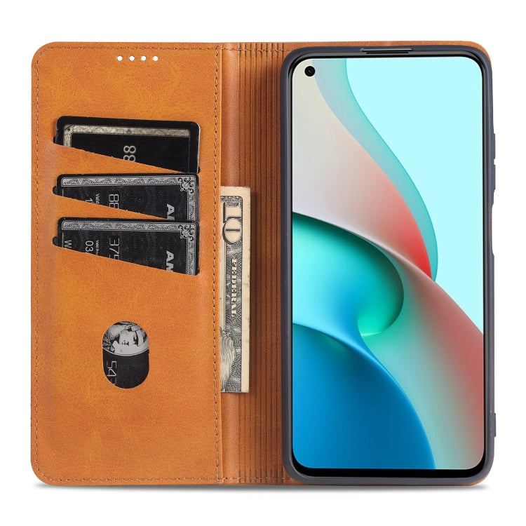 For Xiaomi Redmi Note 9 5G AZNS Magnetic Calf Texture Horizontal Flip Leather Case with Card Slots & Holder & Wallet