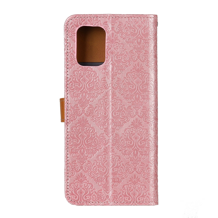 For Samsung Galaxy A31 European Floral Embossed Copper Buckle Horizontal Flip PU Leather Case with Holder & Card Slots & Wallet & Photo Frame