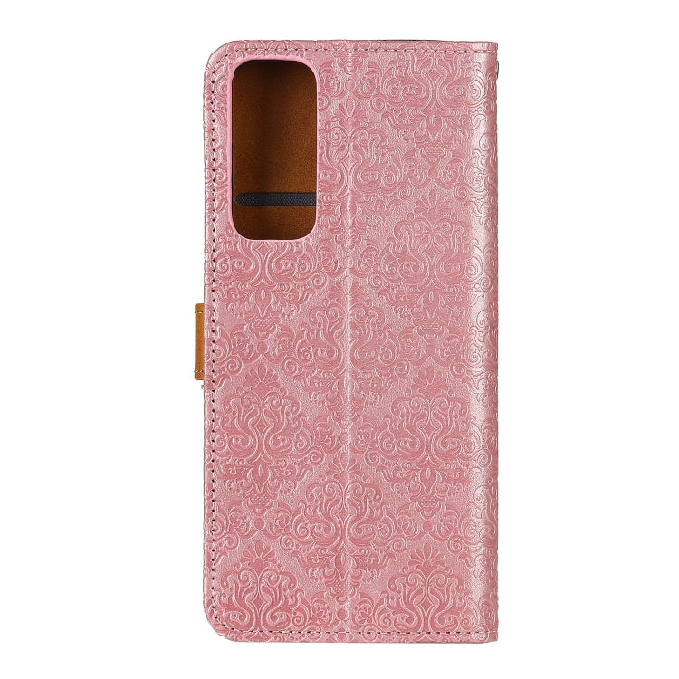 For Samsung Galaxy S20 FE European Floral Embossed Copper Buckle Horizontal Flip PU Leather Case with Holder & Card Slots & Wallet & Photo Frame