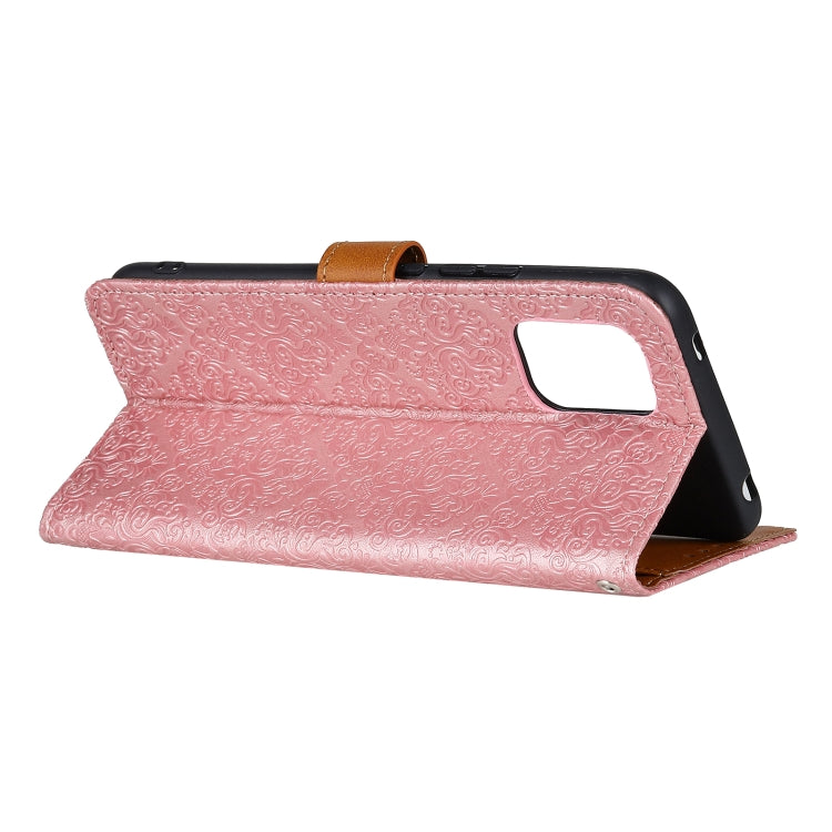 For Motorola Moto G9 Plus European Floral Embossed Copper Buckle Horizontal Flip PU Leather Case with Holder & Card Slots & Wallet & Photo Frame