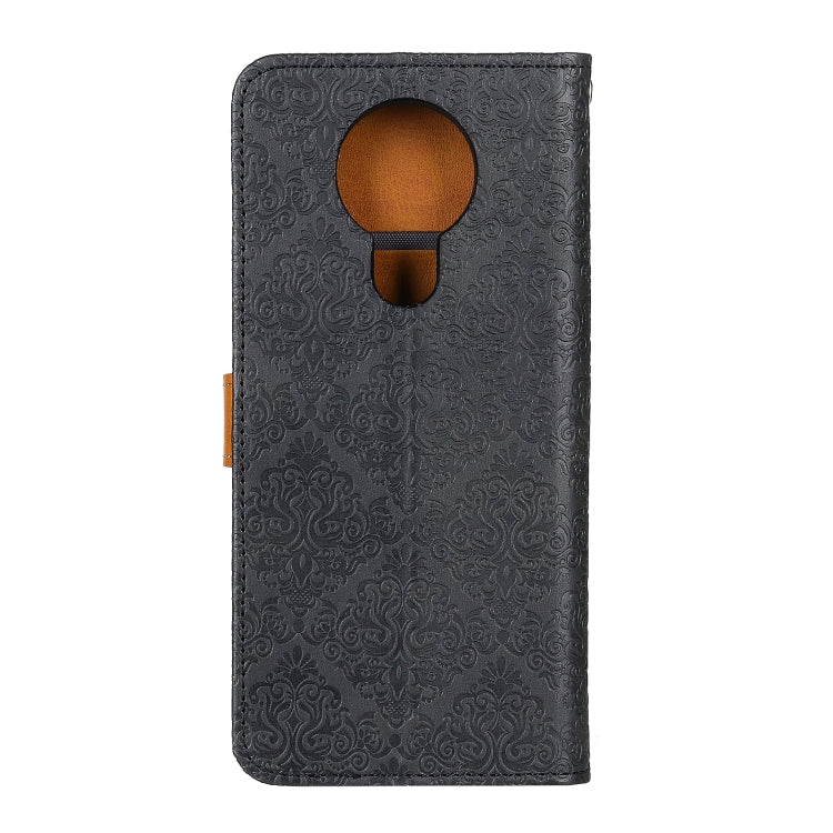 For Nokia 3.4 European Floral Embossed Copper Buckle Horizontal Flip PU Leather Case with Holder & Card Slots & Wallet & Photo Frame