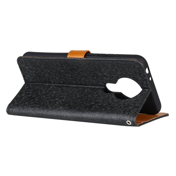 For Nokia 5.3 European Floral Embossed Copper Buckle Horizontal Flip PU Leather Case with Holder & Card Slots & Wallet & Photo Frame