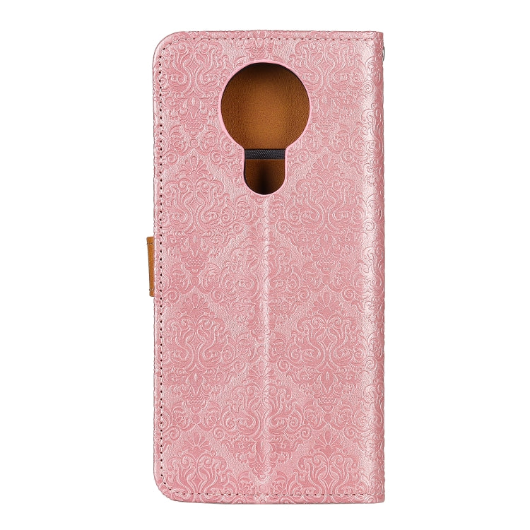 For Nokia 5.3 European Floral Embossed Copper Buckle Horizontal Flip PU Leather Case with Holder & Card Slots & Wallet & Photo Frame