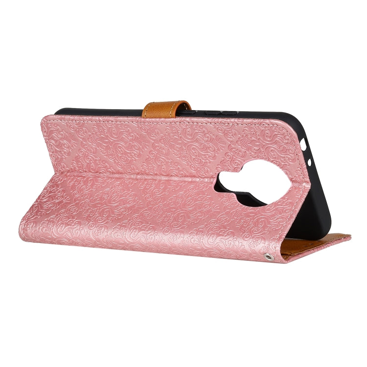 For Nokia 5.3 European Floral Embossed Copper Buckle Horizontal Flip PU Leather Case with Holder & Card Slots & Wallet & Photo Frame