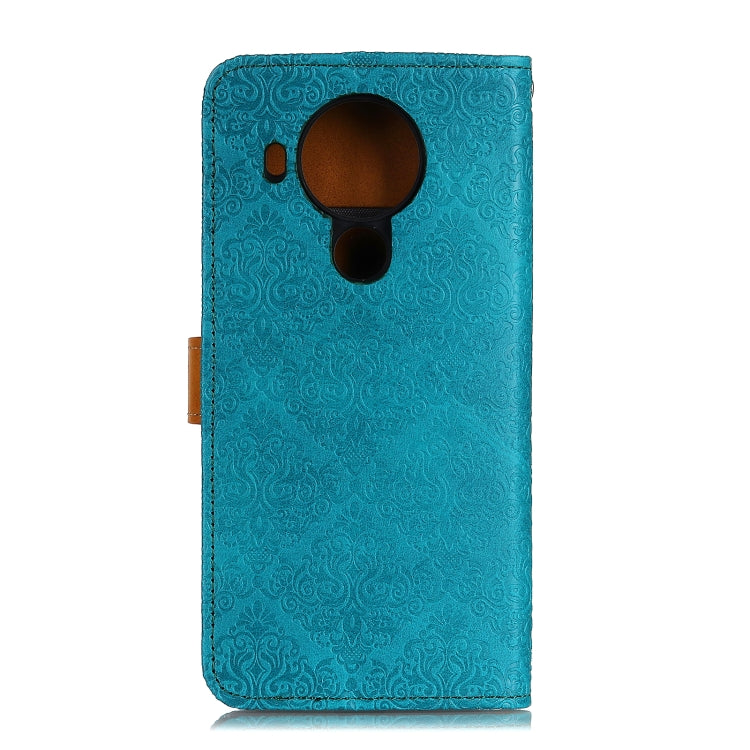 For Nokia 5.4 European Floral Embossed Copper Buckle Horizontal Flip PU Leather Case with Holder & Card Slots & Wallet & Photo Frame