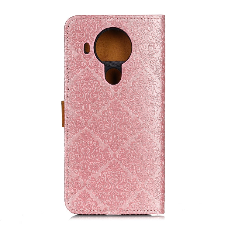 For Nokia 5.4 European Floral Embossed Copper Buckle Horizontal Flip PU Leather Case with Holder & Card Slots & Wallet & Photo Frame