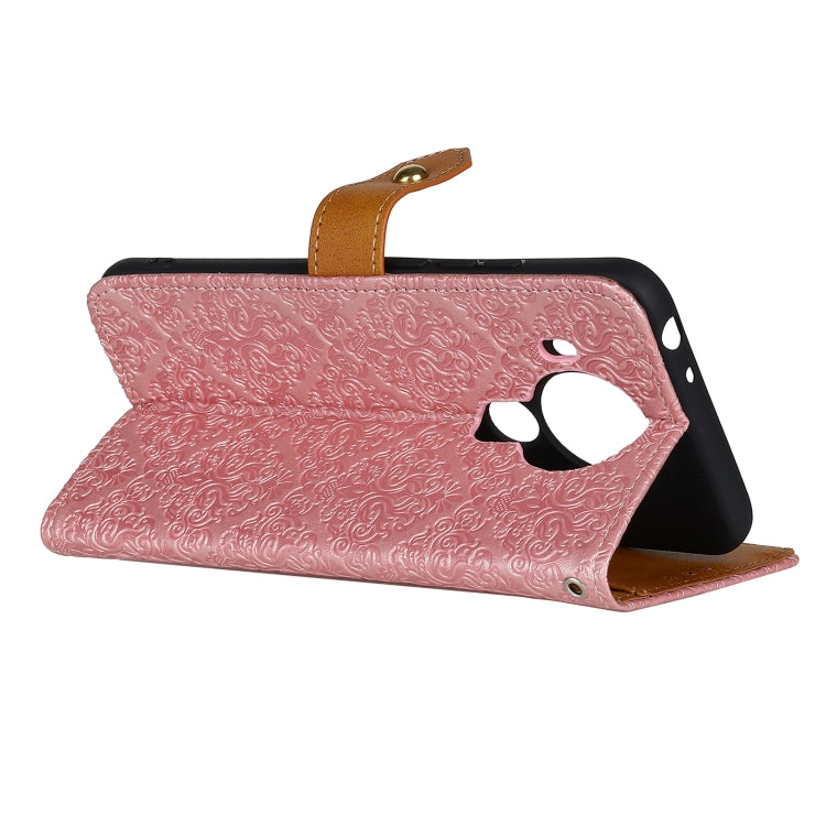 For Nokia 5.4 European Floral Embossed Copper Buckle Horizontal Flip PU Leather Case with Holder & Card Slots & Wallet & Photo Frame