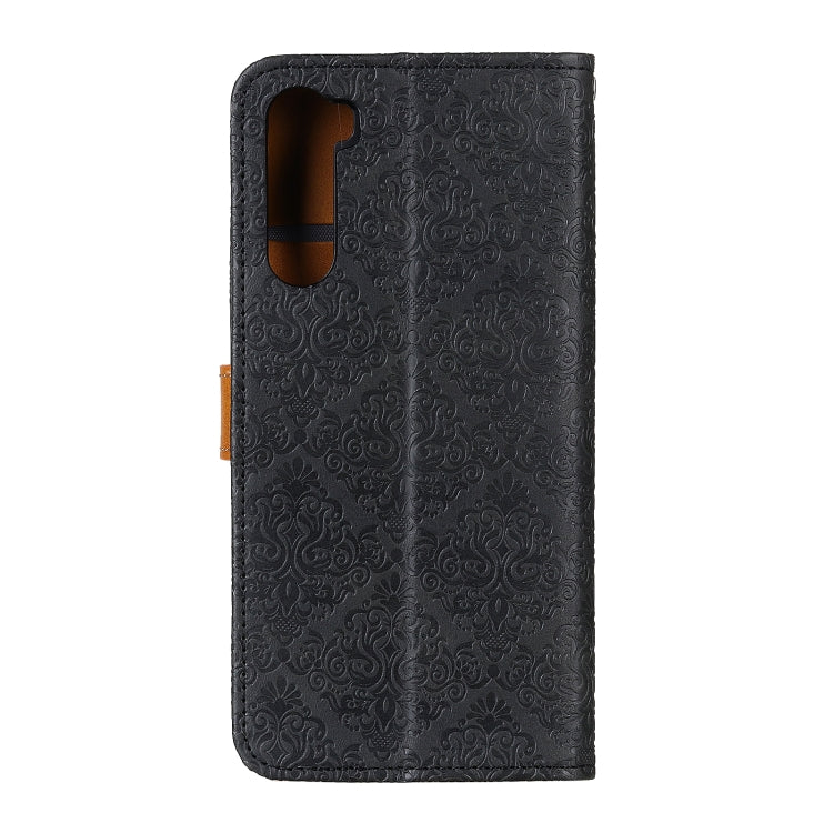 For OnePlus Nord European Floral Embossed Copper Buckle Horizontal Flip PU Leather Case with Holder & Card Slots & Wallet & Photo Frame