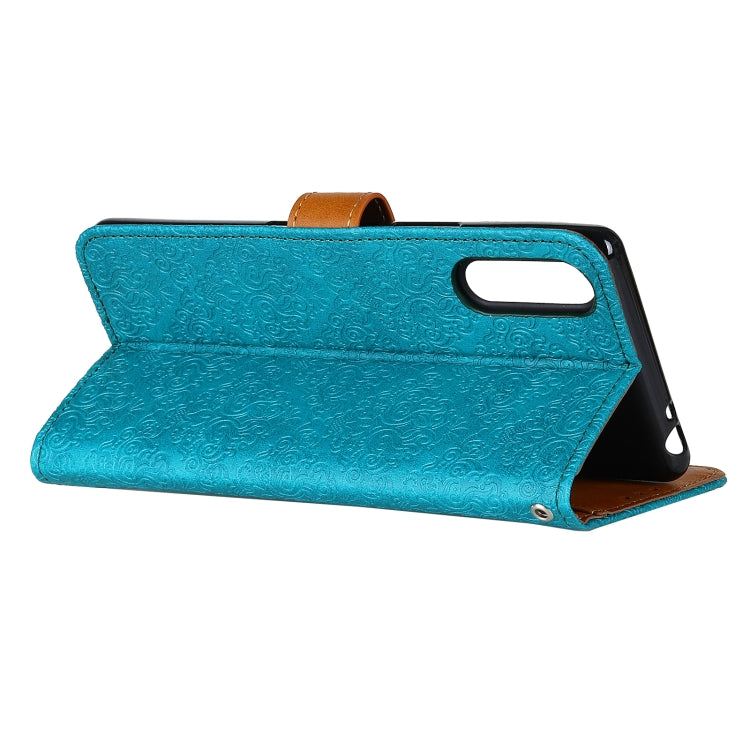 For Wiko View 4 / 4 Lite European Floral Embossed Copper Buckle Horizontal Flip PU Leather Case with Holder & Card Slots & Wallet & Photo Frame