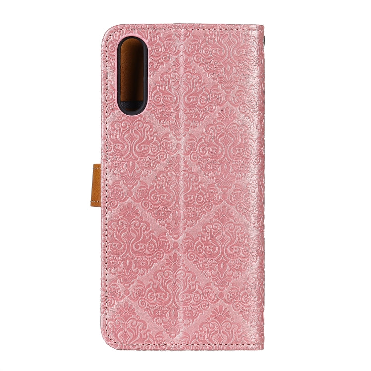 For Wiko View 4 / 4 Lite European Floral Embossed Copper Buckle Horizontal Flip PU Leather Case with Holder & Card Slots & Wallet & Photo Frame