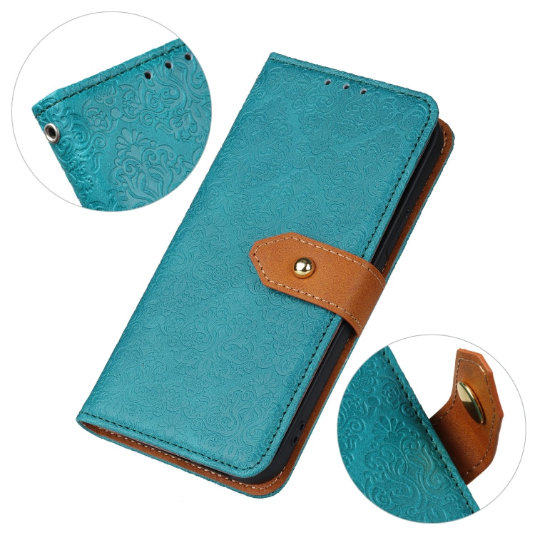For Alcatel 1S (2020) European Floral Embossed Copper Buckle Horizontal Flip PU Leather Case with Holder & Card Slots & Wallet & Photo Frame