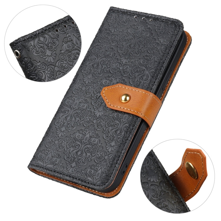 For Alcatel 3X (2020) European Floral Embossed Copper Buckle Horizontal Flip PU Leather Case with Holder & Card Slots & Wallet & Photo Frame