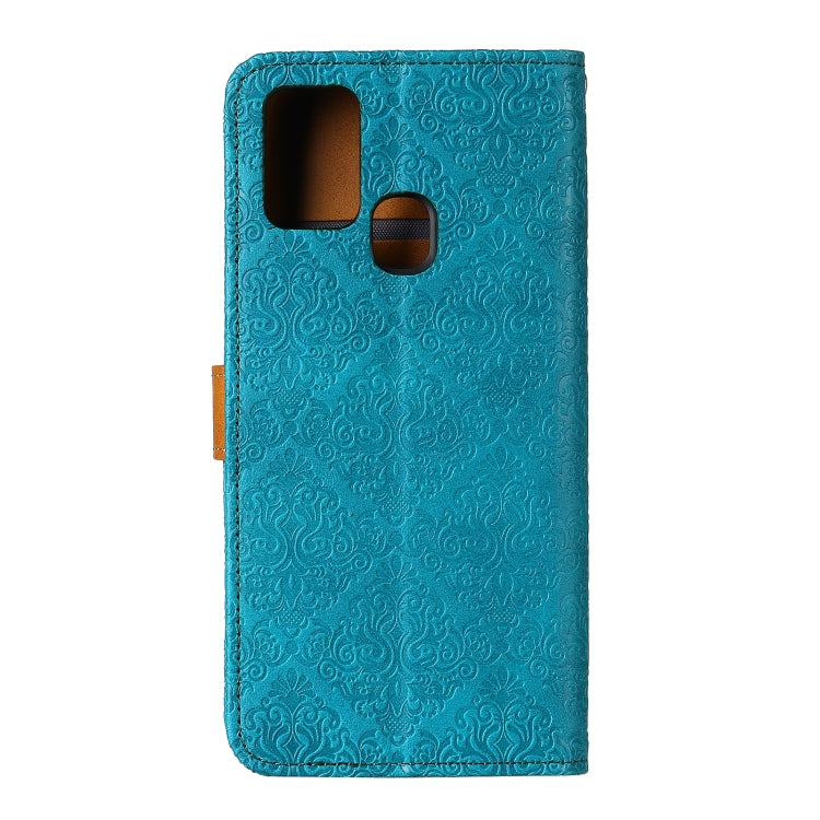 For Alcatel 3X (2020) European Floral Embossed Copper Buckle Horizontal Flip PU Leather Case with Holder & Card Slots & Wallet & Photo Frame