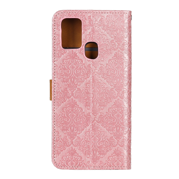 For Alcatel 3X (2020) European Floral Embossed Copper Buckle Horizontal Flip PU Leather Case with Holder & Card Slots & Wallet & Photo Frame