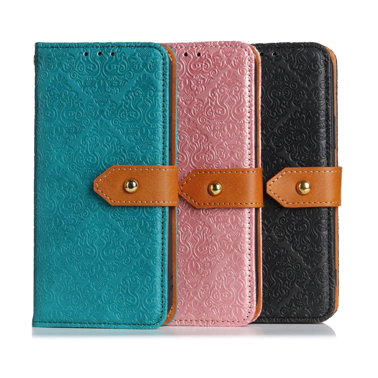 For Alcatel 3X (2020) European Floral Embossed Copper Buckle Horizontal Flip PU Leather Case with Holder & Card Slots & Wallet & Photo Frame