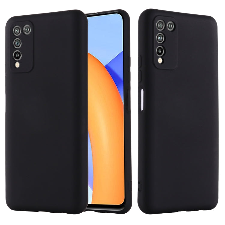 For Huawei Honor 10X Lite Pure Color Liquid Silicone Shockproof Full Coverage Case