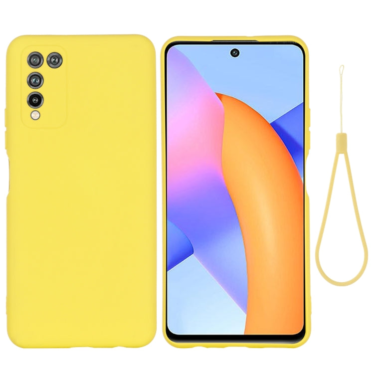 For Huawei Honor 10X Lite Pure Color Liquid Silicone Shockproof Full Coverage Case