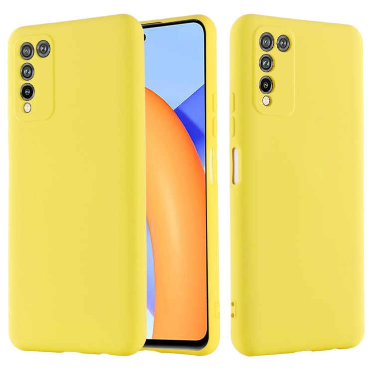 For Huawei Honor 10X Lite Pure Color Liquid Silicone Shockproof Full Coverage Case