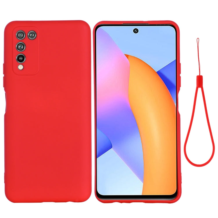 For Huawei Honor 10X Lite Pure Color Liquid Silicone Shockproof Full Coverage Case