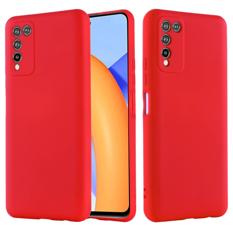 For Huawei Honor 10X Lite Pure Color Liquid Silicone Shockproof Full Coverage Case