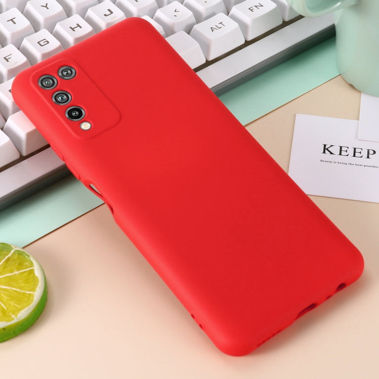 For Huawei Honor 10X Lite Pure Color Liquid Silicone Shockproof Full Coverage Case