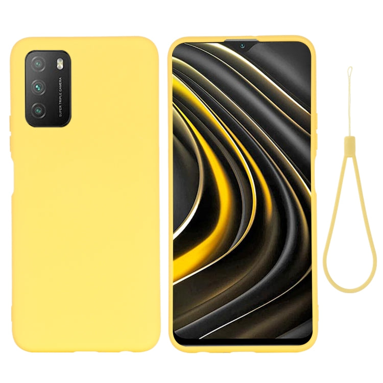 For Xiaomi Poco M3 Pure Color Liquid Silicone Shockproof Full Coverage Case