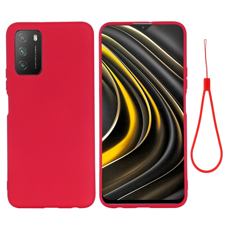 For Xiaomi Poco M3 Pure Color Liquid Silicone Shockproof Full Coverage Case