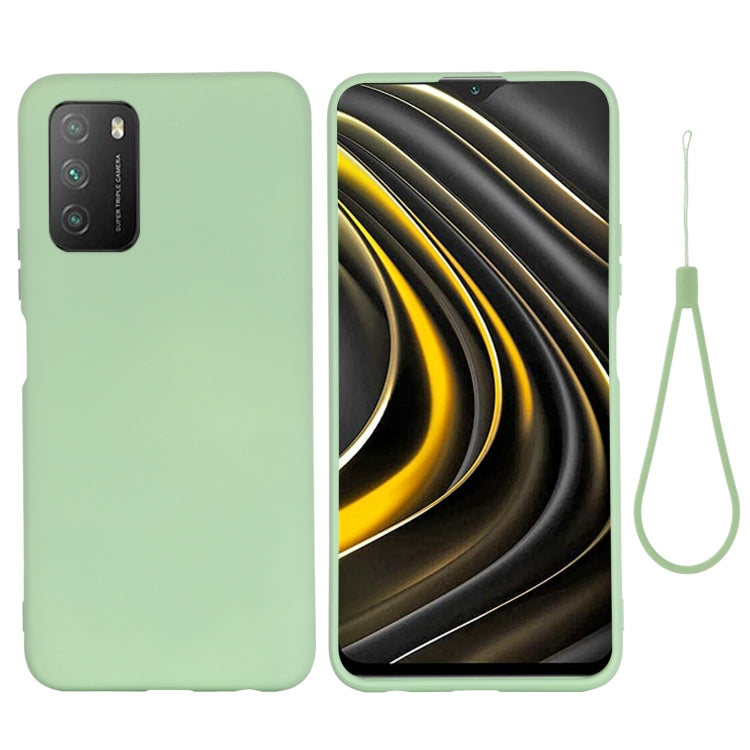 For Xiaomi Poco M3 Pure Color Liquid Silicone Shockproof Full Coverage Case