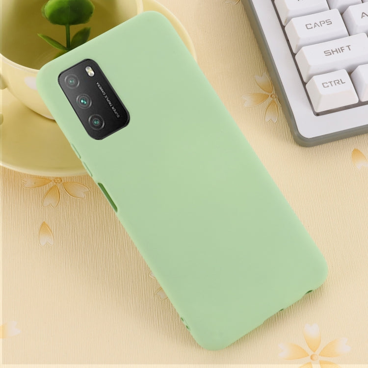 For Xiaomi Poco M3 Pure Color Liquid Silicone Shockproof Full Coverage Case