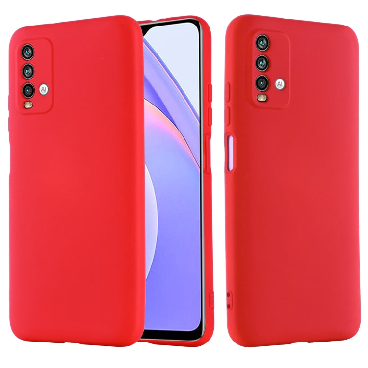 For Xiaomi Redmi Note 9 4G (CN Version) / Redmi 9 Power / Redmi 9T Pure Color Liquid Silicone Shockproof Full Coverage Case