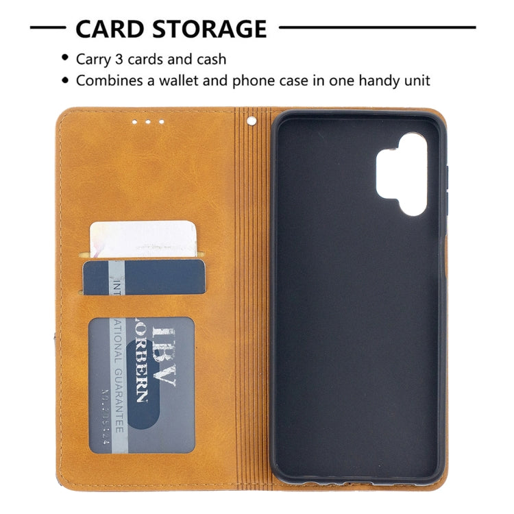 For Samsung Galaxy A32 5G Prismatic Invisible Magnetic Horizontal Flip Leather Case with Holder & Card Slots & Photo Frame