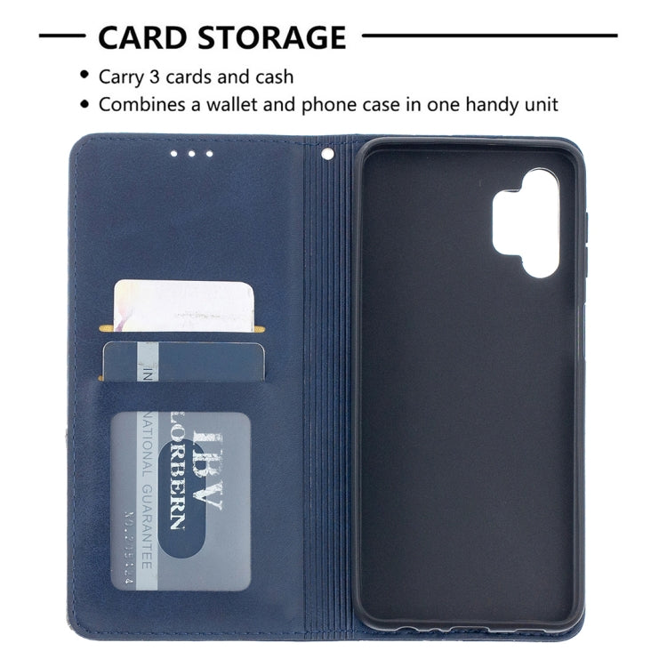 For Samsung Galaxy A32 5G Prismatic Invisible Magnetic Horizontal Flip Leather Case with Holder & Card Slots & Photo Frame